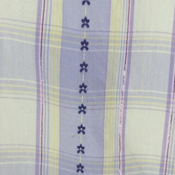 Wrangler Western Shirt Women's Purple Plaid Pearl Snaps Long Sleeve Rodeo Large - Picture 10 of 13